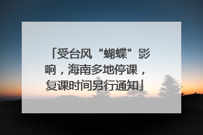 受台风“蝴蝶”影响，海南多地停课，复课时间另行通知