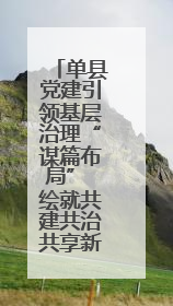 单县党建引领基层治理“谋篇布局” 绘就共建共治共享新图景