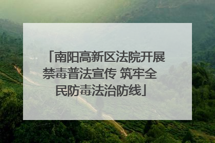 南阳高新区法院开展禁毒普法宣传 筑牢全民防毒法治防线