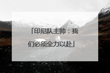 印尼队主帅：我们必须全力以赴