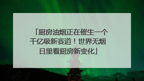 厨房油烟正在催生一个千亿级新赛道！世界无烟日里看厨房新变化