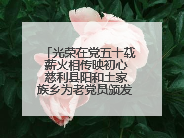 光荣在党五十载 薪火相传映初心 慈利县阳和土家族乡为老党员颁发“光荣在党50年”纪念章
