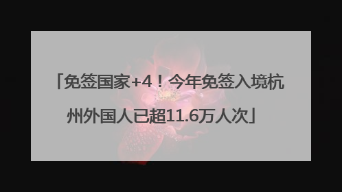免签国家+4！今年免签入境杭州外国人已超11.6万人次