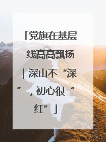 党旗在基层一线高高飘扬｜深山不“深”，初心很“红”