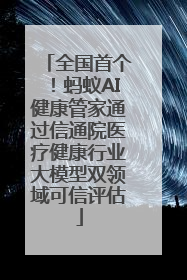 全国首个！蚂蚁AI健康管家通过信通院医疗健康行业大模型双领域可信评估