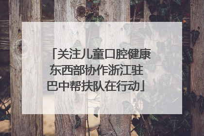 关注儿童口腔健康 东西部协作浙江驻巴中帮扶队在行动