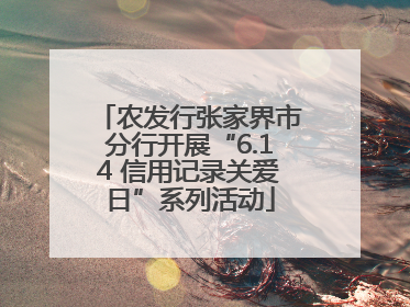 农发行张家界市分行开展“6.14 信用记录关爱日”系列活动