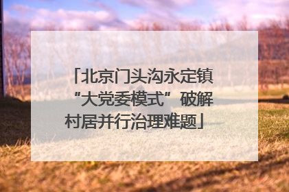 北京门头沟永定镇“大党委模式”破解村居并行治理难题