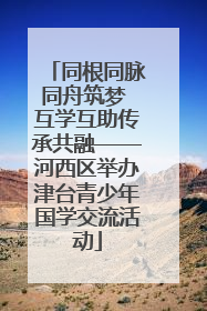 同根同脉同舟筑梦 互学互助传承共融——河西区举办津台青少年国学交流活动