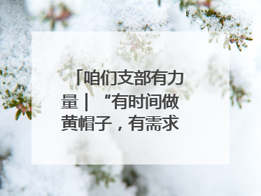咱们支部有力量｜“有时间做黄帽子，有需求找黄帽子”