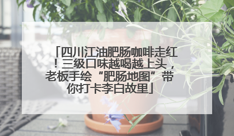 四川江油肥肠咖啡走红！三级口味越喝越上头，老板手绘“肥肠地图”带你打卡李白故里