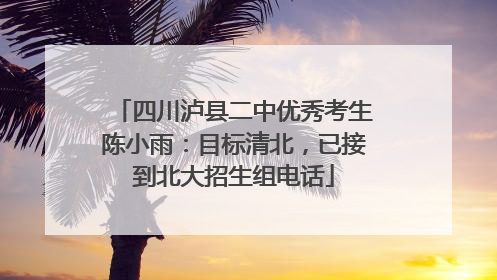 四川泸县二中优秀考生陈小雨：目标清北，已接到北大招生组电话