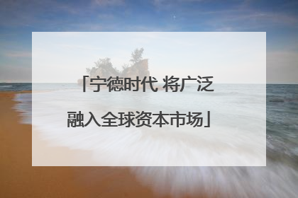 宁德时代 将广泛融入全球资本市场
