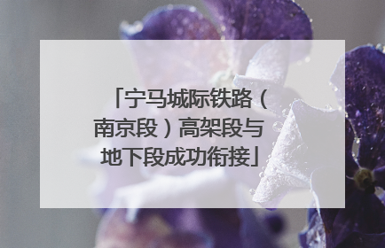 宁马城际铁路（南京段）高架段与地下段成功衔接