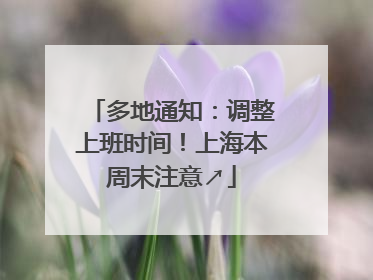 多地通知：调整上班时间！上海本周末注意↗