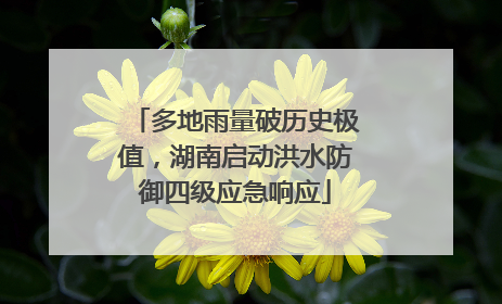 多地雨量破历史极值，湖南启动洪水防御四级应急响应