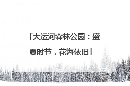 大运河森林公园：盛夏时节，花海依旧