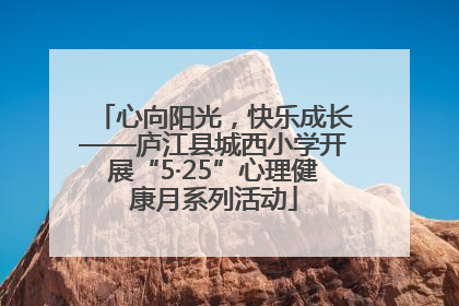 心向阳光，快乐成长——庐江县城西小学开展“5·25”心理健康月系列活动