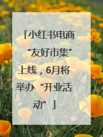 小红书电商“友好市集”上线，6月将举办“开业活动”