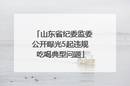 山东省纪委监委公开曝光5起违规吃喝典型问题