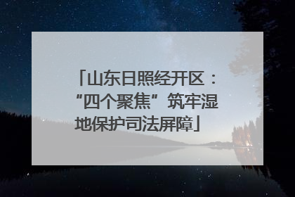 山东日照经开区：“四个聚焦”筑牢湿地保护司法屏障