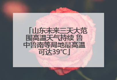 山东未来三天大范围高温天气持续 鲁中鲁南等局地最高温可达39℃