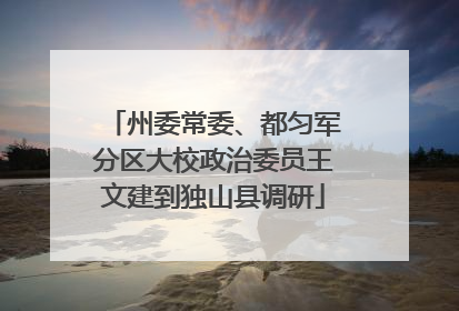州委常委、都匀军分区大校政治委员王文建到独山县调研