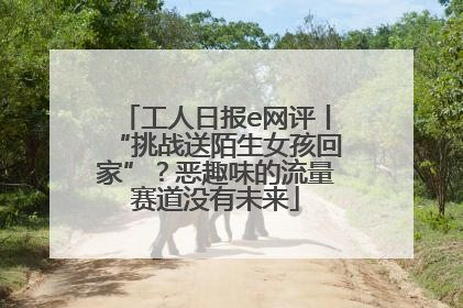 工人日报e网评丨“挑战送陌生女孩回家”？恶趣味的流量赛道没有未来