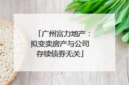 广州富力地产：拟变卖房产与公司存续债券无关