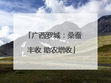 广西罗城：桑蚕丰收 助农增收