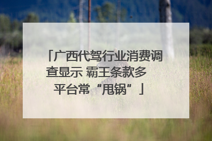 广西代驾行业消费调查显示 霸王条款多 平台常“甩锅”