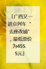 广西又一进京列车“去座改铺”，最低票价为455.5元