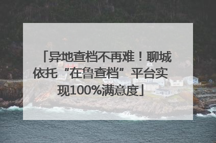 异地查档不再难！聊城依托“在鲁查档”平台实现100%满意度