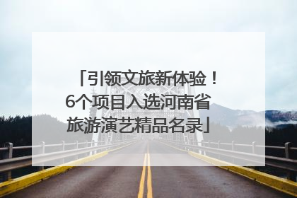 引领文旅新体验！6个项目入选河南省旅游演艺精品名录