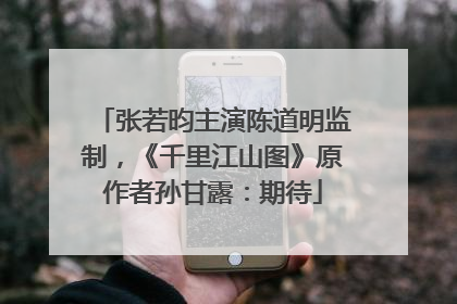 张若昀主演陈道明监制，《千里江山图》原作者孙甘露：期待