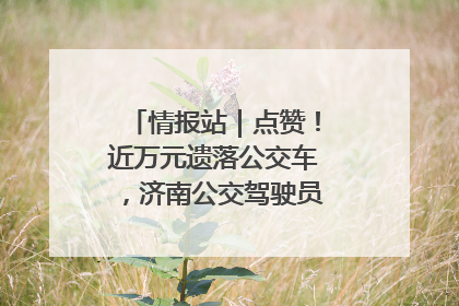 情报站｜点赞！近万元遗落公交车，济南公交驾驶员乘客接力还失主