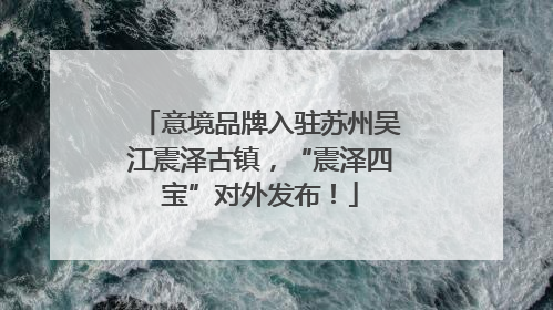 意境品牌入驻苏州吴江震泽古镇，“震泽四宝”对外发布！