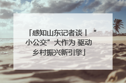 感知山东记者谈丨“小公交”大作为 驱动乡村振兴新引擎