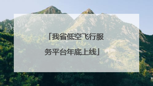 我省低空飞行服务平台年底上线