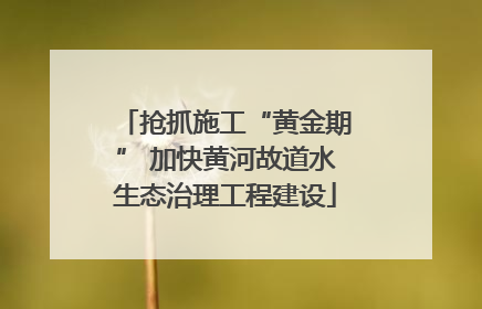 抢抓施工“黄金期” 加快黄河故道水生态治理工程建设