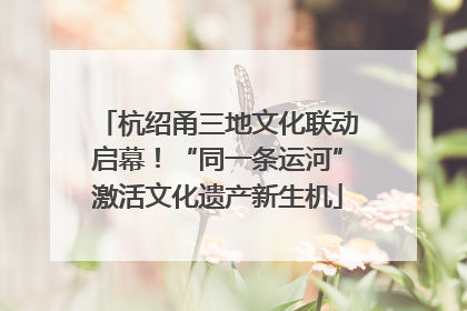杭绍甬三地文化联动启幕！“同一条运河”激活文化遗产新生机
