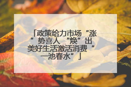 政策给力市场“涨”势喜人 “焕”出美好生活激活消费“一池春水”
