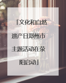 文化和自然遗产日郑州市主题活动在荥阳启动