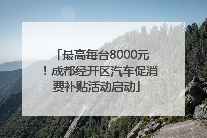 最高每台8000元！成都经开区汽车促消费补贴活动启动