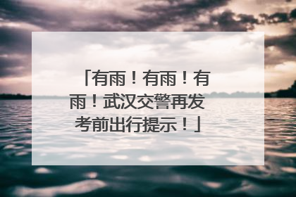 有雨！有雨！有雨！武汉交警再发考前出行提示！