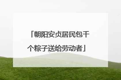 朝阳安贞居民包千个粽子送给劳动者