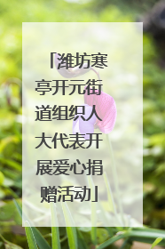 潍坊寒亭开元街道组织人大代表开展爱心捐赠活动