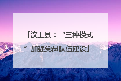 汶上县：“三种模式”加强党员队伍建设