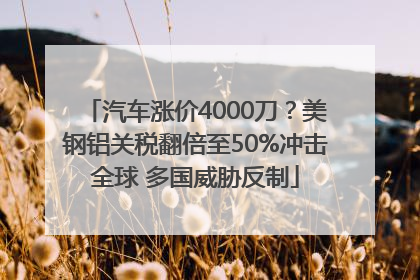 汽车涨价4000刀？美钢铝关税翻倍至50%冲击全球 多国威胁反制