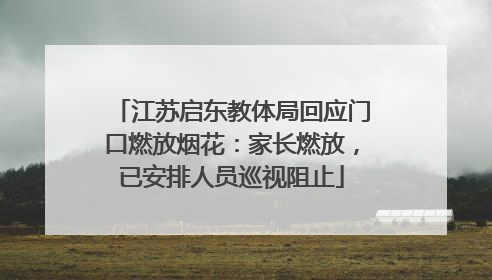 江苏启东教体局回应门口燃放烟花：家长燃放，已安排人员巡视阻止